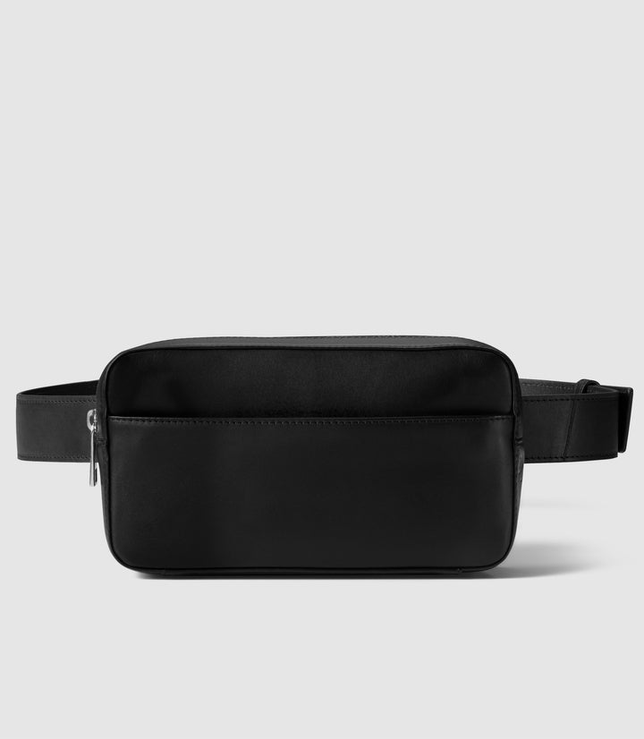 Bauchtasche Leder PALLAS Midnight Black aus echtem Leder von PURE Leather Studio | PURE Leather Studio