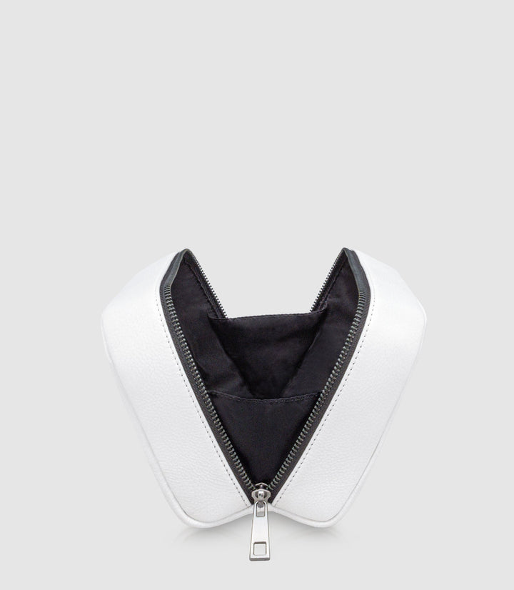 Kosmetiktasche Leder MIRA Ivory White aus echtem Leder von PURE Leather Studio | PURE Leather Studio