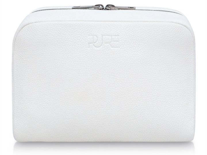 Kosmetiktasche Leder MIRA Ivory White aus echtem Leder von PURE Leather Studio | PURE Leather Studio