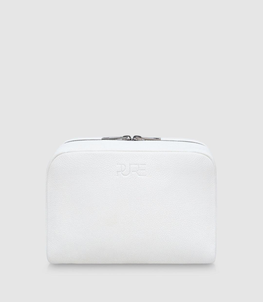 Kosmetiktasche Leder MIRA Ivory White aus echtem Leder von PURE Leather Studio | PURE Leather Studio