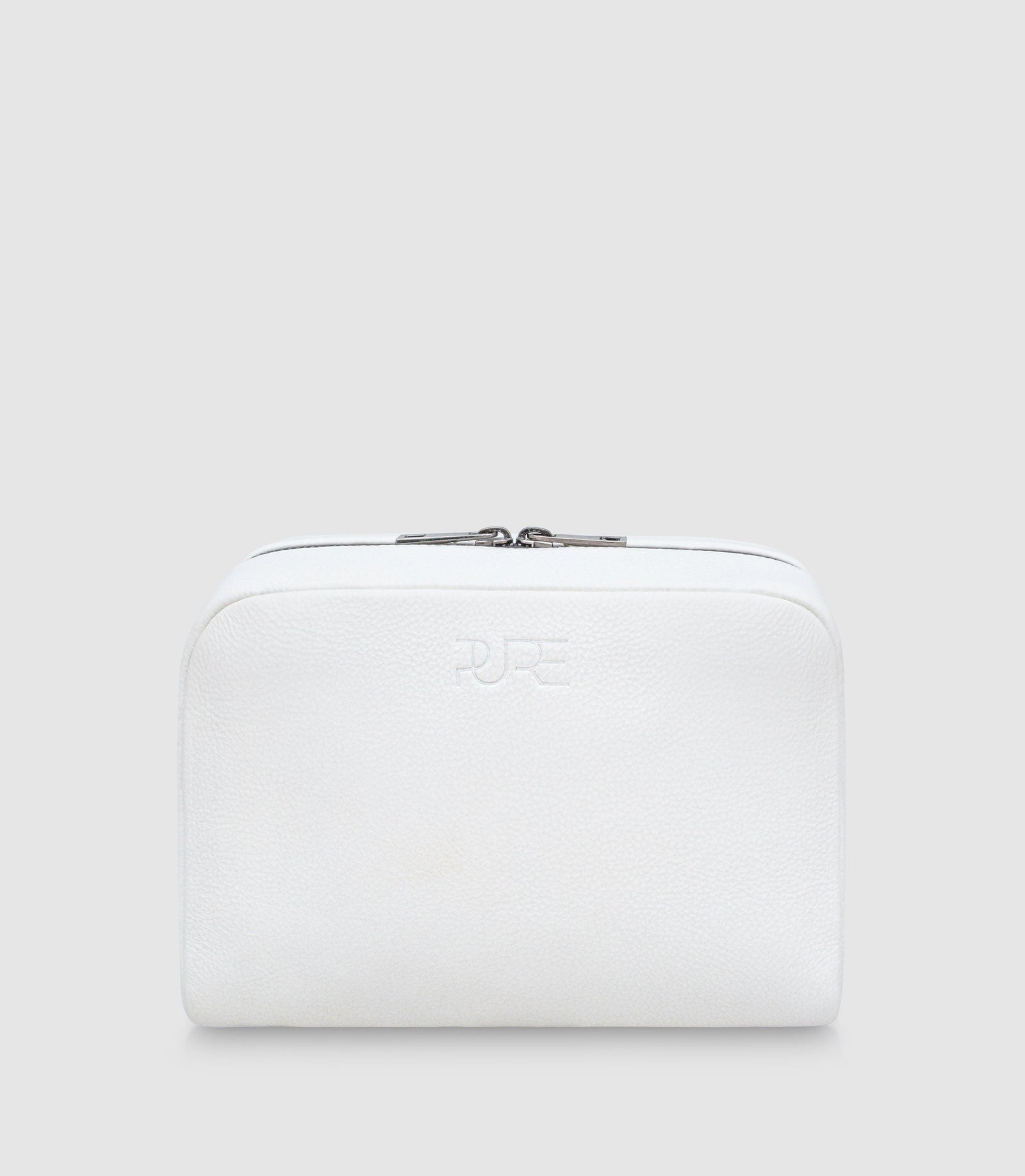 Kosmetiktasche Leder MIRA Ivory White aus echtem Leder von PURE Leather Studio | PURE Leather Studio