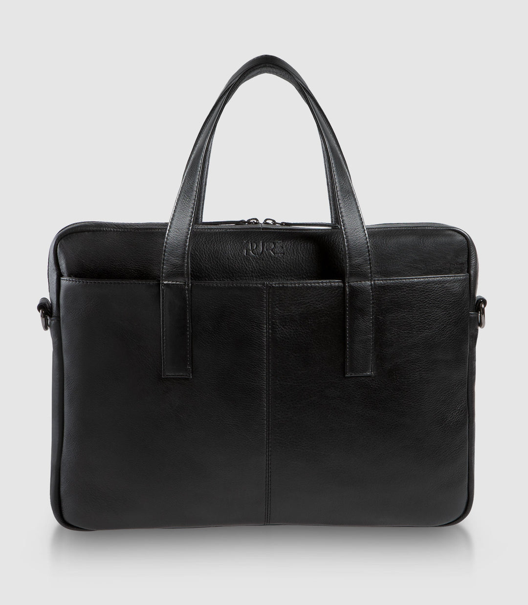 Laptoptasche Leder CAPELLA Midnight Black aus echtem Leder von PURE Leather Studio | PURE Leather Studio
