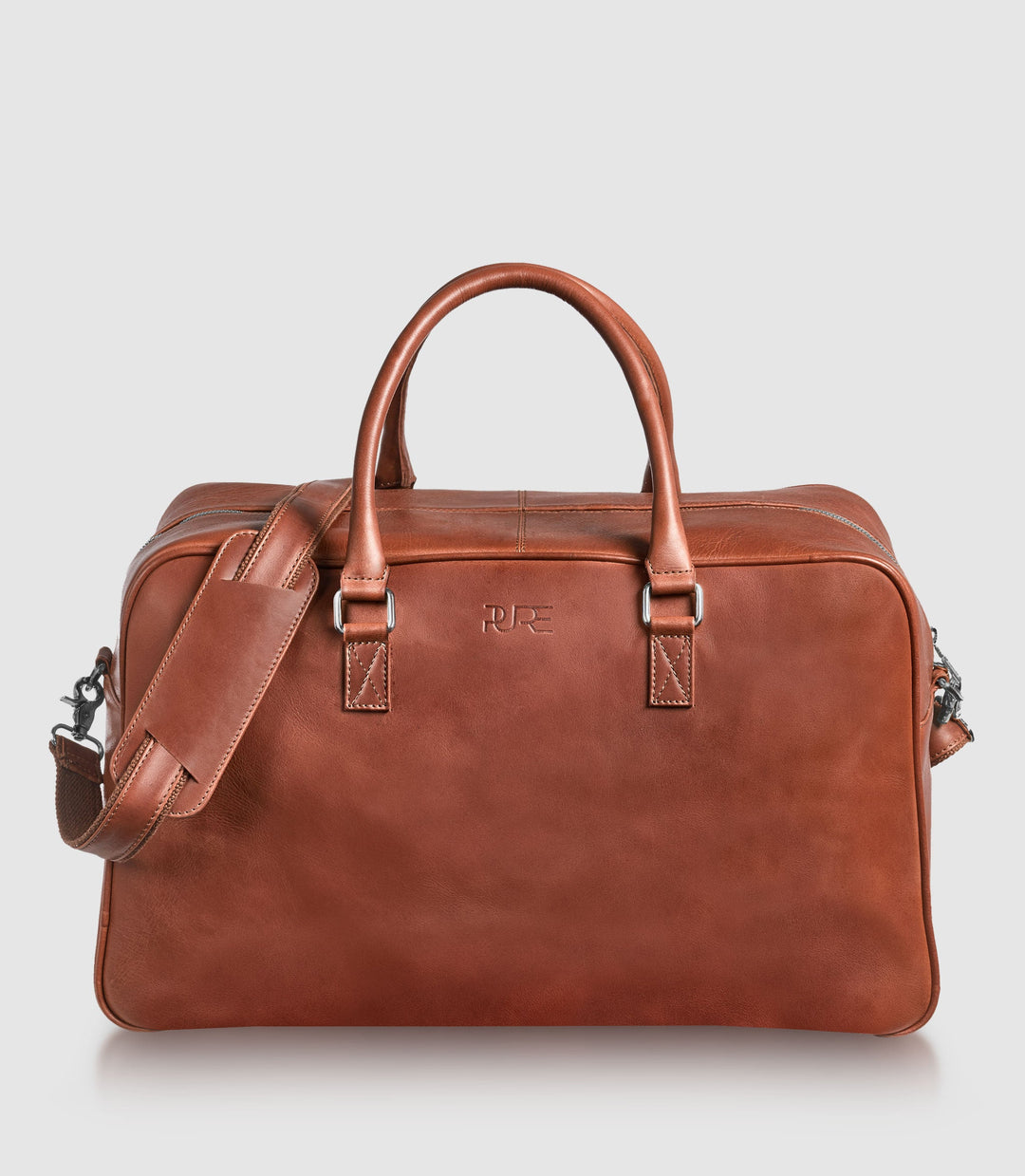 Reisetasche Leder CANOPUS Cognac aus echtem Leder von PURE Leather Studio | PURE Leather Studio