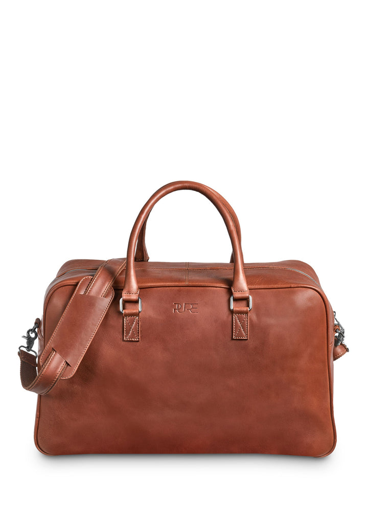 Reisetasche Leder CANOPUS Cognac aus echtem Leder von PURE Leather Studio | PURE Leather Studio