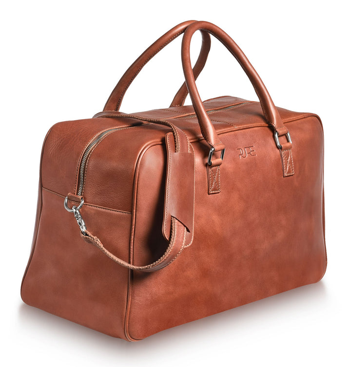 Reisetasche Leder CANOPUS Cognac aus echtem Leder von PURE Leather Studio | PURE Leather Studio