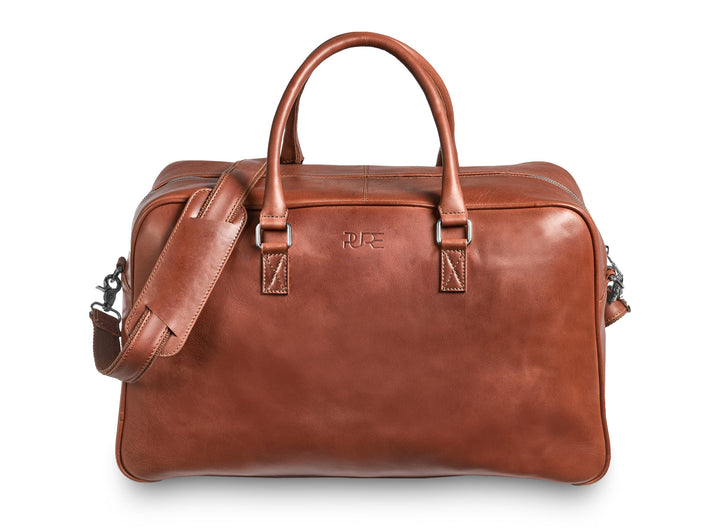 Reisetasche Leder CANOPUS Cognac aus echtem Leder von PURE Leather Studio | PURE Leather Studio