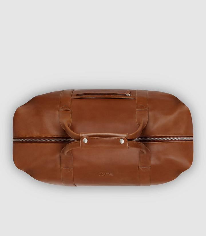 Reisetasche Leder ELNATH Cognac aus echtem Leder von PURE Leather Studio | PURE Leather Studio