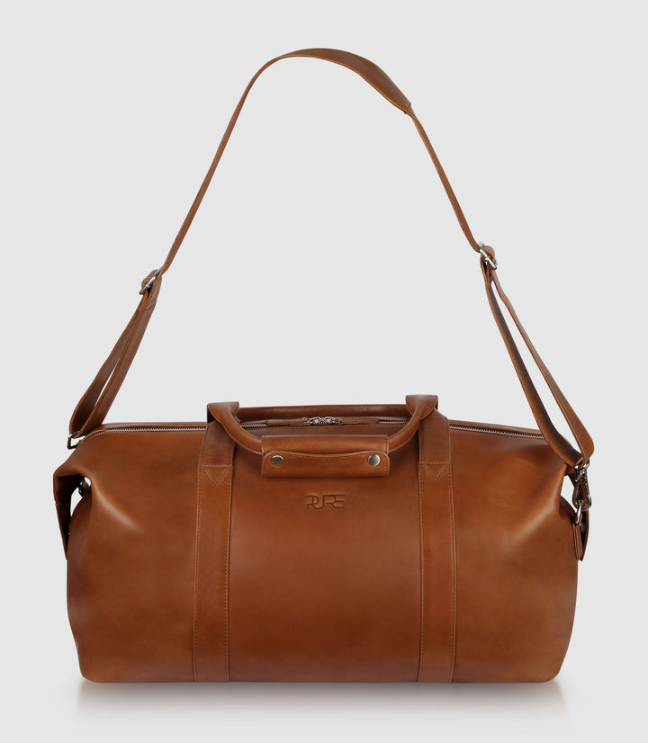 Reisetasche Leder ELNATH Cognac aus echtem Leder von PURE Leather Studio | PURE Leather Studio
