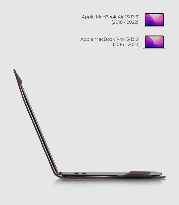 13 Zoll MacBook Lederhülle ATRIA Chocolate aus echtem Leder von PURE Leather Studio | PURE Leather Studio