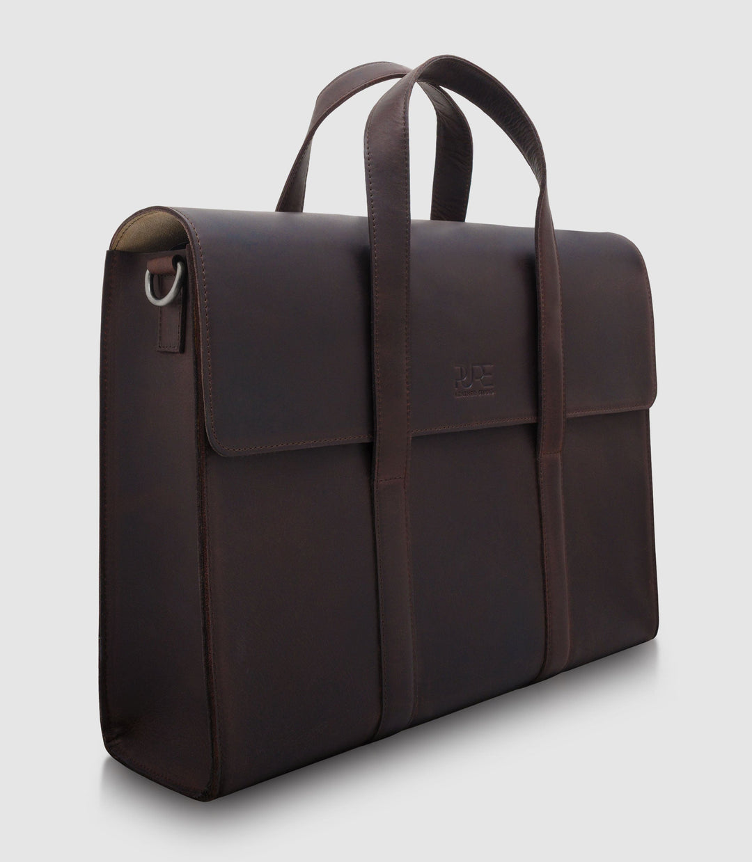 Aktentasche Leder LESATH Chocolate aus echtem Leder von PURE Leather Studio | PURE Leather Studio