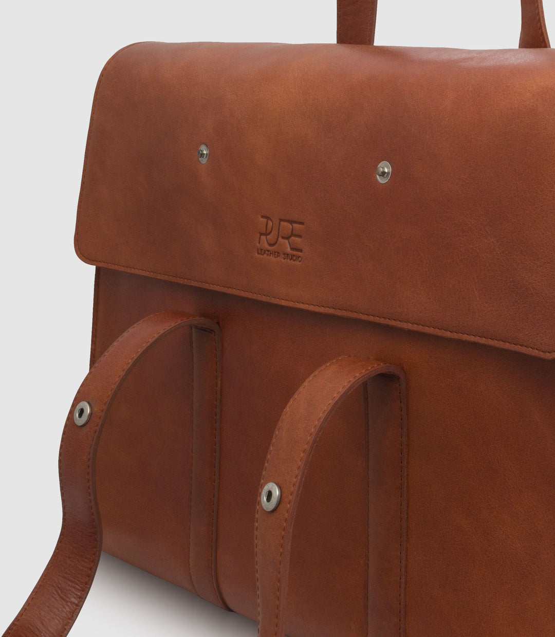 Aktentasche Leder LESATH Cognac aus echtem Leder von PURE Leather Studio | PURE Leather Studio