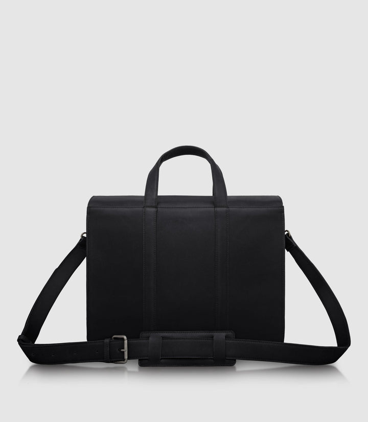 Aktentasche Leder LESATH Midnight black aus echtem Leder von PURE Leather Studio | PURE Leather Studio