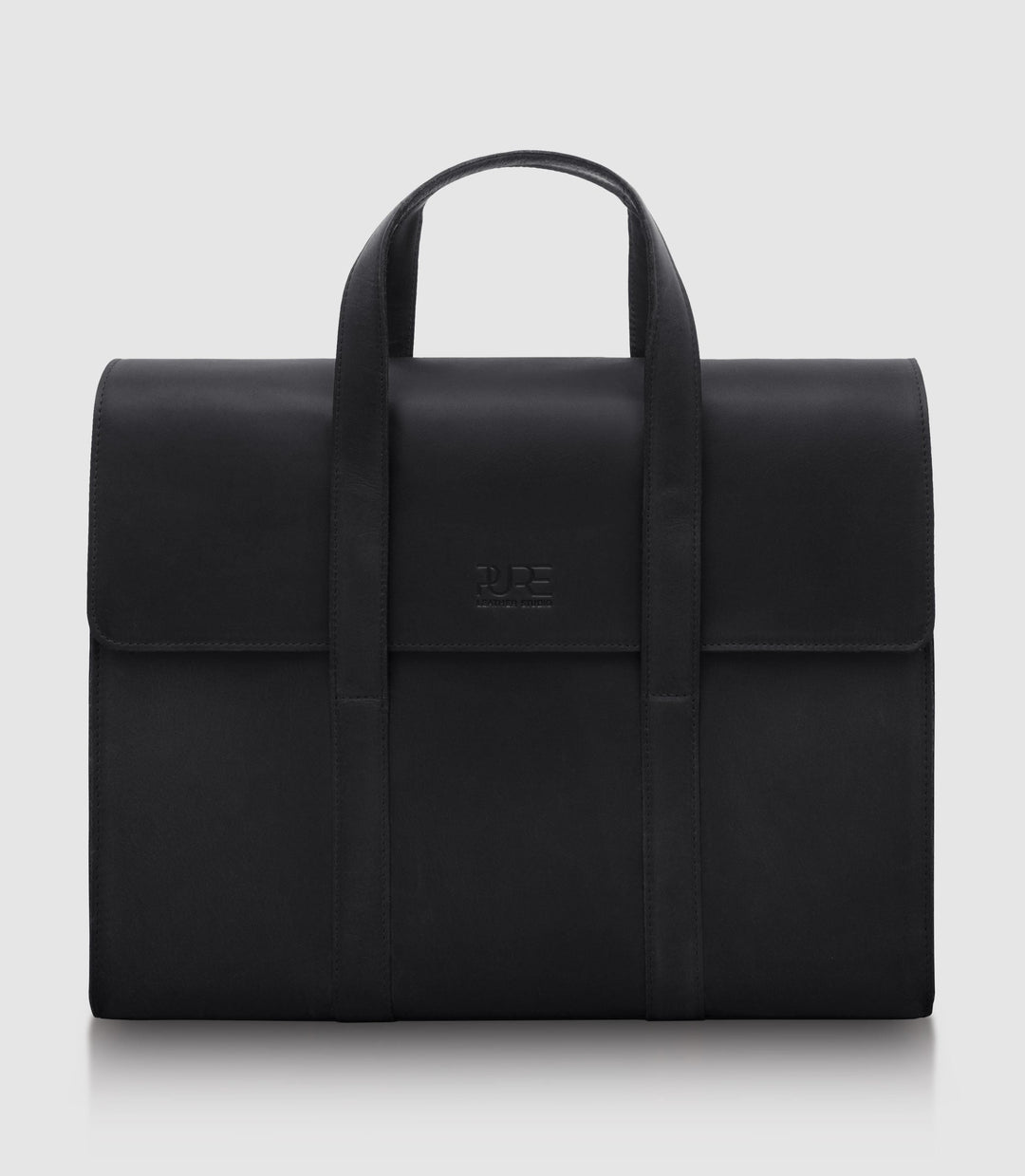 Aktentasche Leder LESATH Midnight black aus echtem Leder von PURE Leather Studio | PURE Leather Studio
