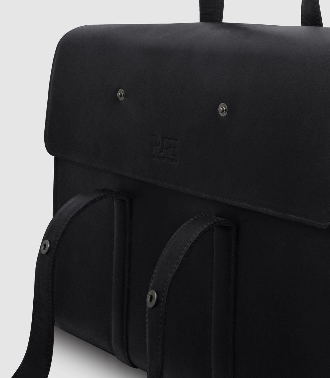 Aktentasche Leder LESATH Midnight black aus echtem Leder von PURE Leather Studio | PURE Leather Studio