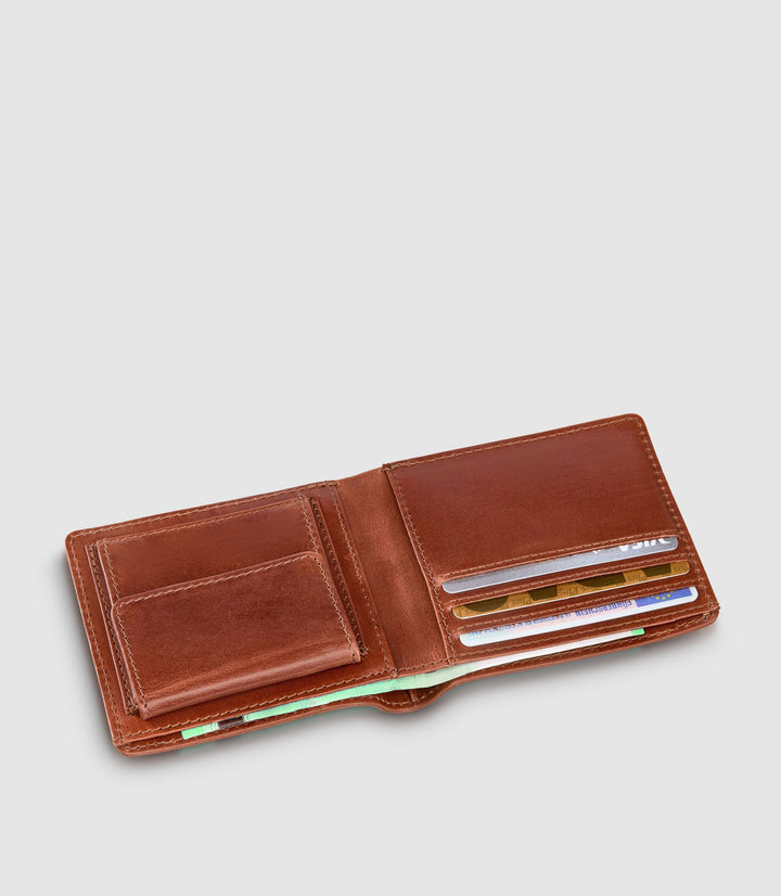 Geldbeutel Leder CASTOR Bifold Cognac aus echtem Leder von PURE Leather Studio | PURE Leather Studio