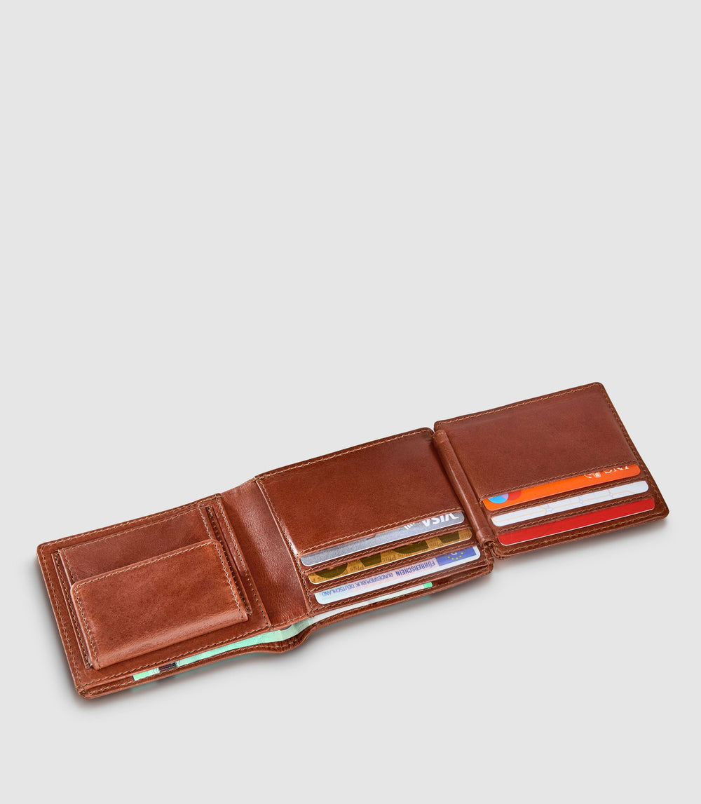 Geldbeutel Leder CASTOR Trifold Cognac aus echtem Leder von PURE Leather Studio | PURE Leather Studio