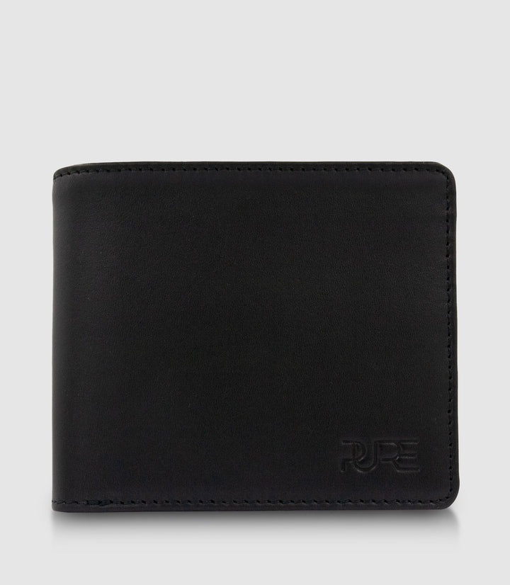 Geldbeutel Leder CASTOR Trifold Midnight Black aus echtem Leder von PURE Leather Studio | PURE Leather Studio