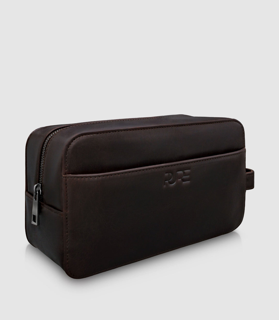 Kulturtasche Leder ATLAS Chocolate aus echtem Leder von PURE Leather Studio | PURE Leather Studio