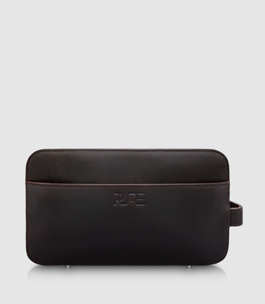 Kulturtasche Leder ATLAS Chocolate aus echtem Leder von PURE Leather Studio | PURE Leather Studio