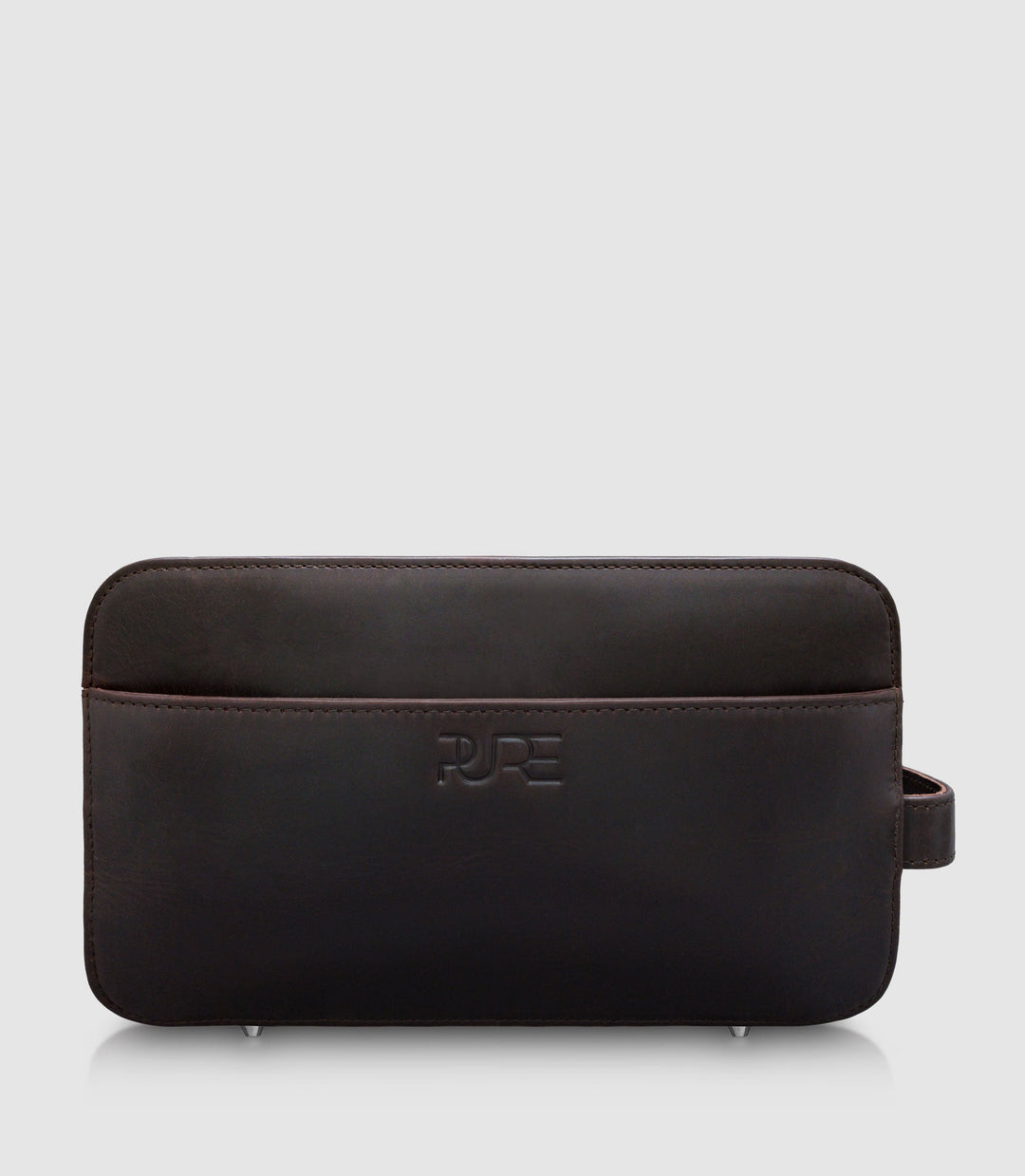 Kulturtasche Leder ATLAS XL Chocolate aus echtem Leder von PURE Leather Studio | PURE Leather Studio