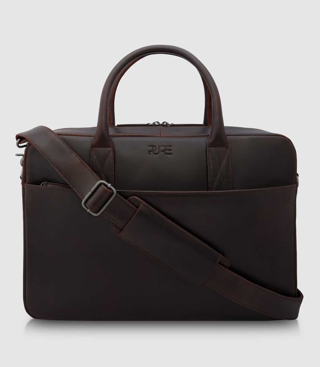Laptoptasche Leder NAOS Chocolate aus echtem Leder von PURE Leather Studio | PURE Leather Studio