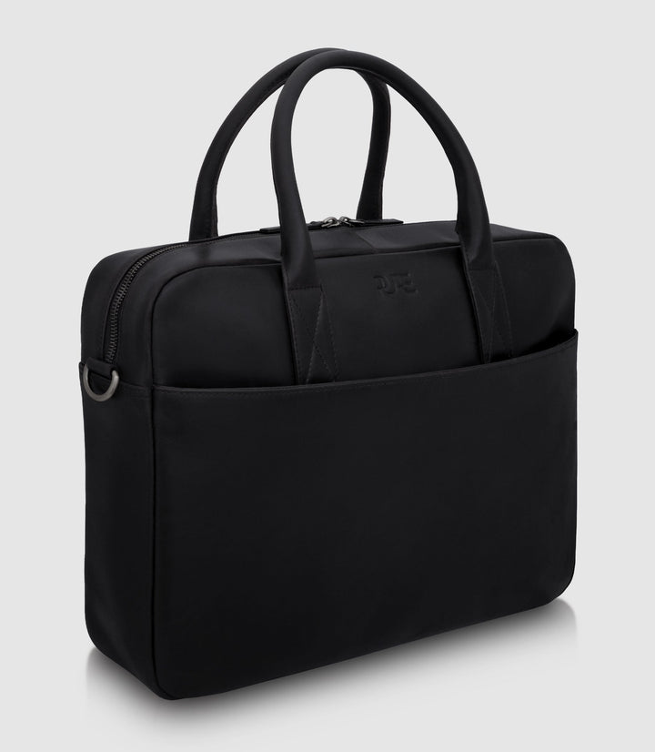 Laptoptasche Leder NAOS Midnight black aus echtem Leder von PURE Leather Studio | PURE Leather Studio