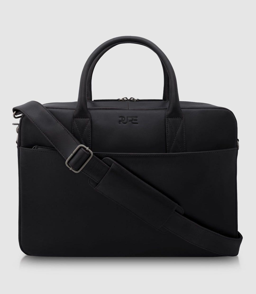 Laptoptasche Leder NAOS Midnight black aus echtem Leder von PURE Leather Studio | PURE Leather Studio