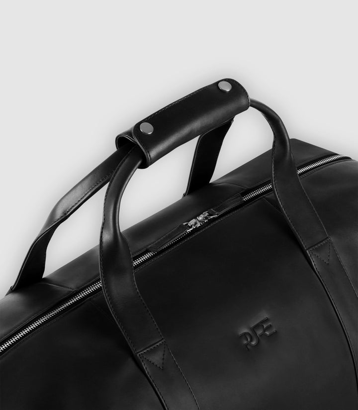 Reisetasche Leder ELNATH Midnight Black aus echtem Leder von PURE Leather Studio | PURE Leather Studio