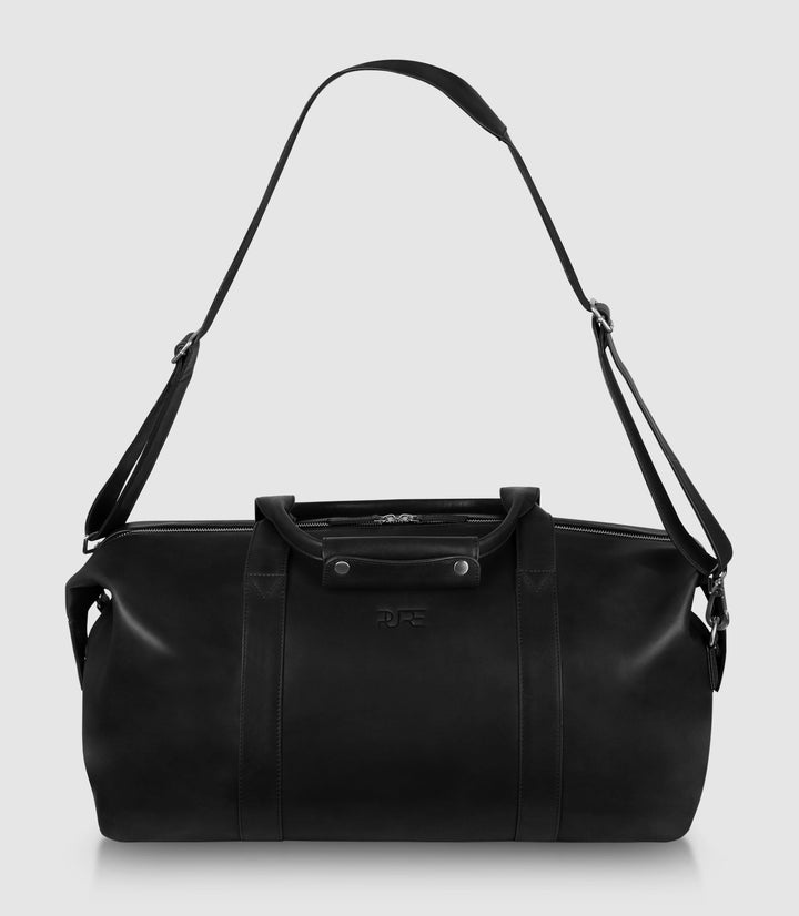 Reisetasche Leder ELNATH Midnight Black aus echtem Leder von PURE Leather Studio | PURE Leather Studio