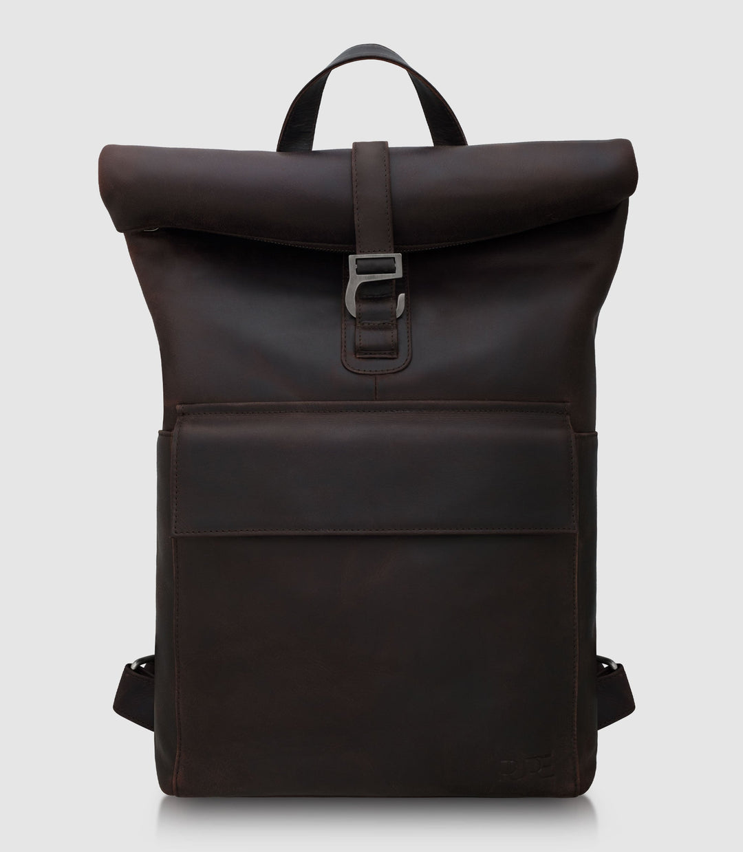 Rolltop Leder Rucksack POLIS Chocolate aus echtem Leder von PURE Leather Studio | PURE Leather Studio