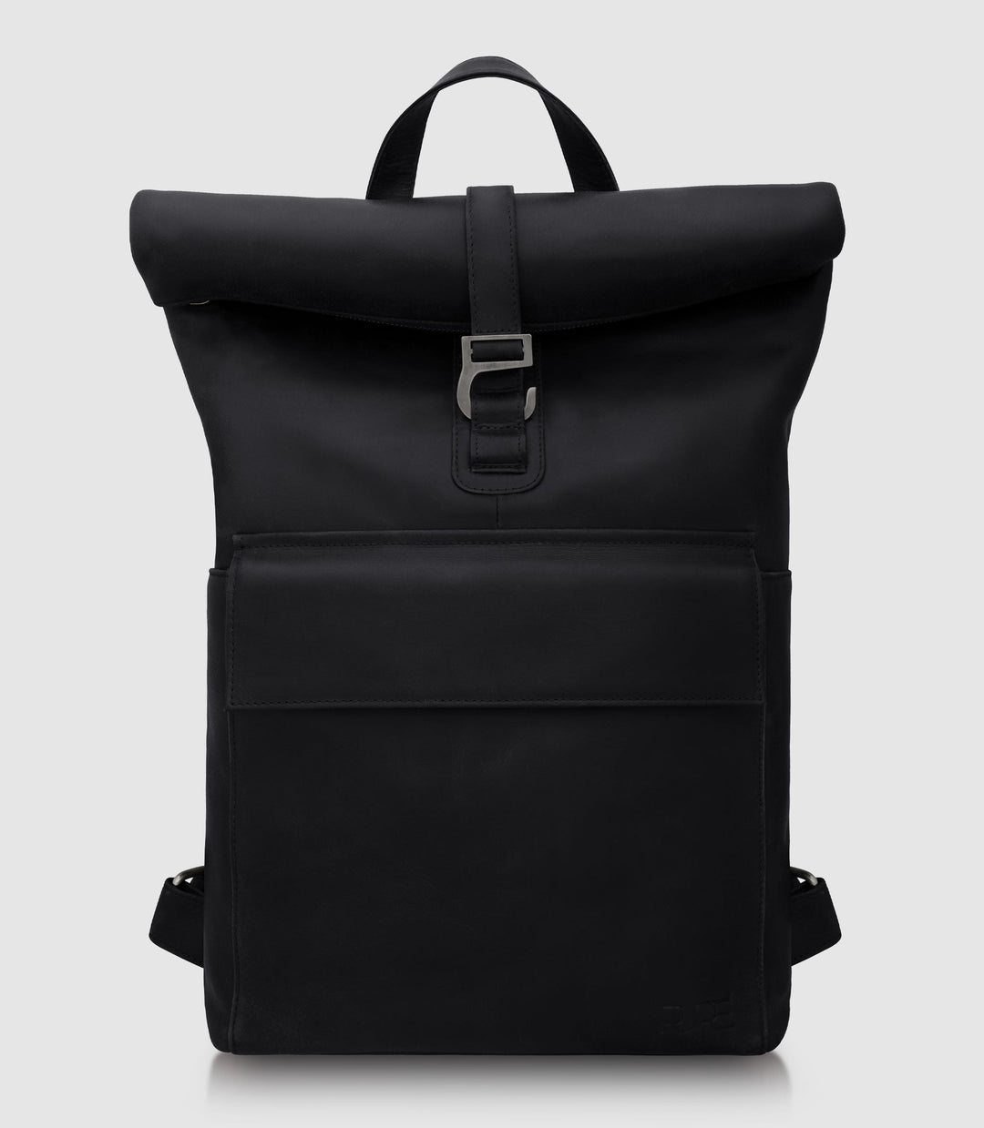 Rolltop Leder Rucksack POLIS Midnight Black aus echtem Leder von PURE Leather Studio | PURE Leather Studio