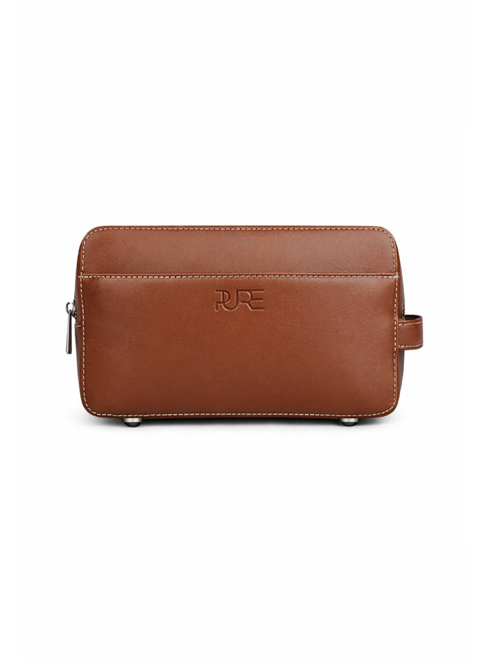 Kulturtasche Leder ATLAS XL Cognac