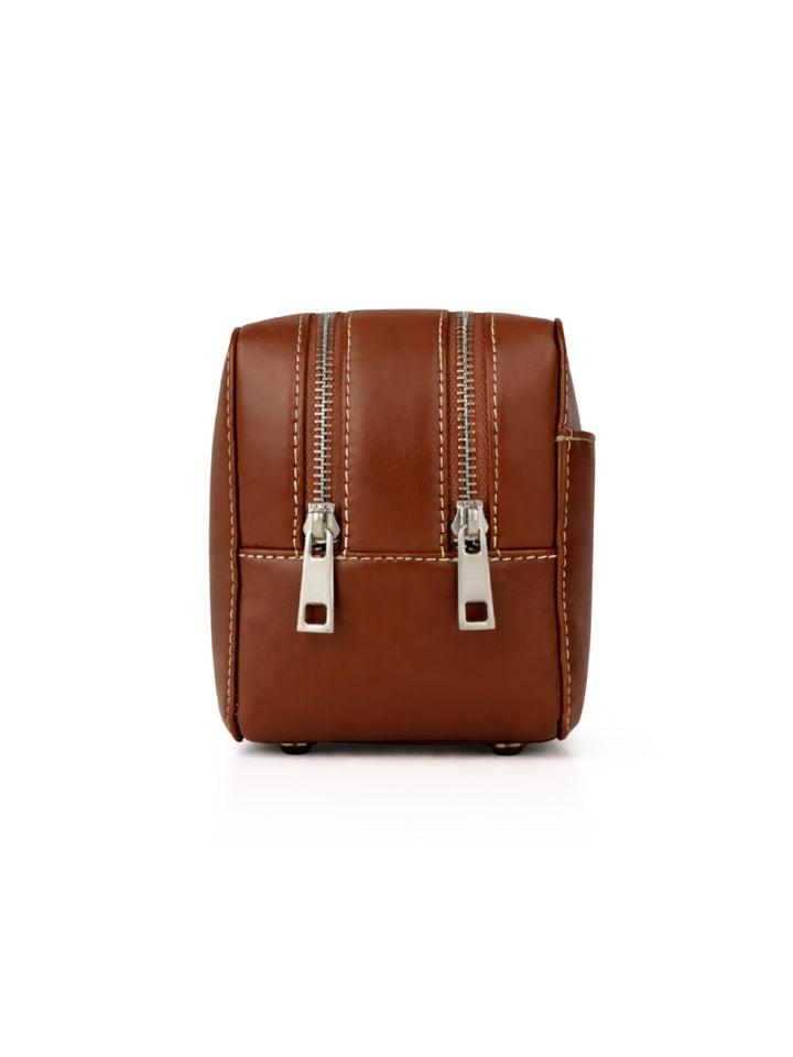 Kulturtasche Leder ATLAS XL Cognac