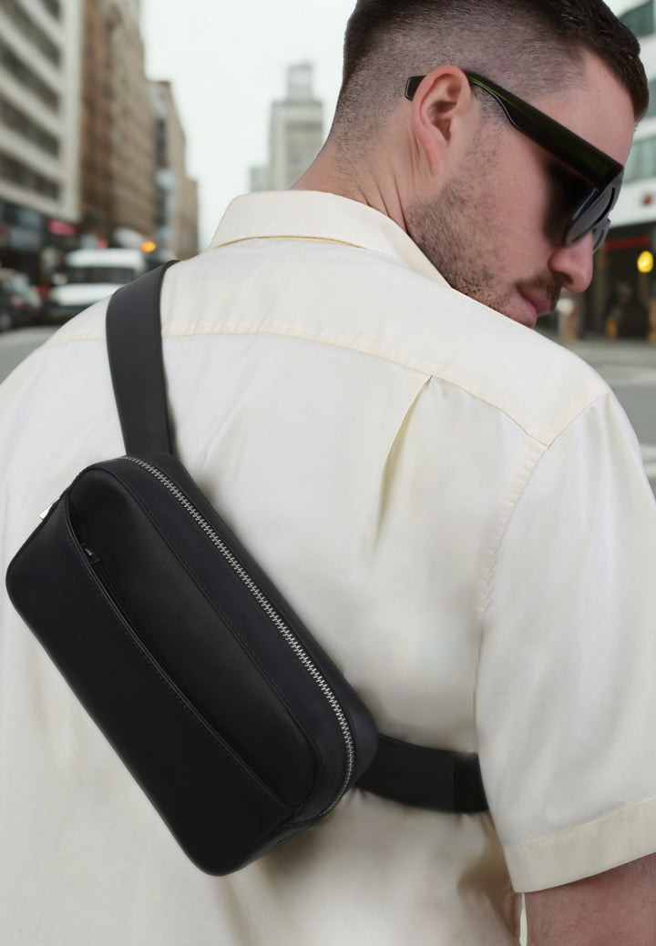 Bauchtasche Leder PALLAS | Midnight Black