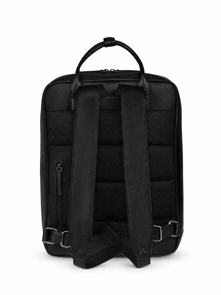 Leder Rucksack - Echtleder Backpack Unisex Schwarz