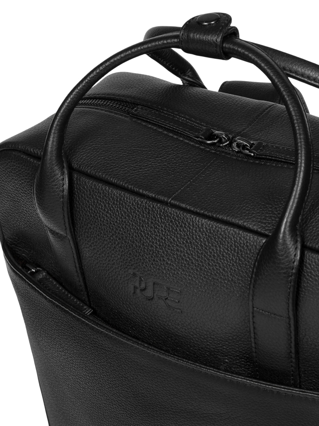 Leder Rucksack - Echtleder Backpack Unisex Schwarz