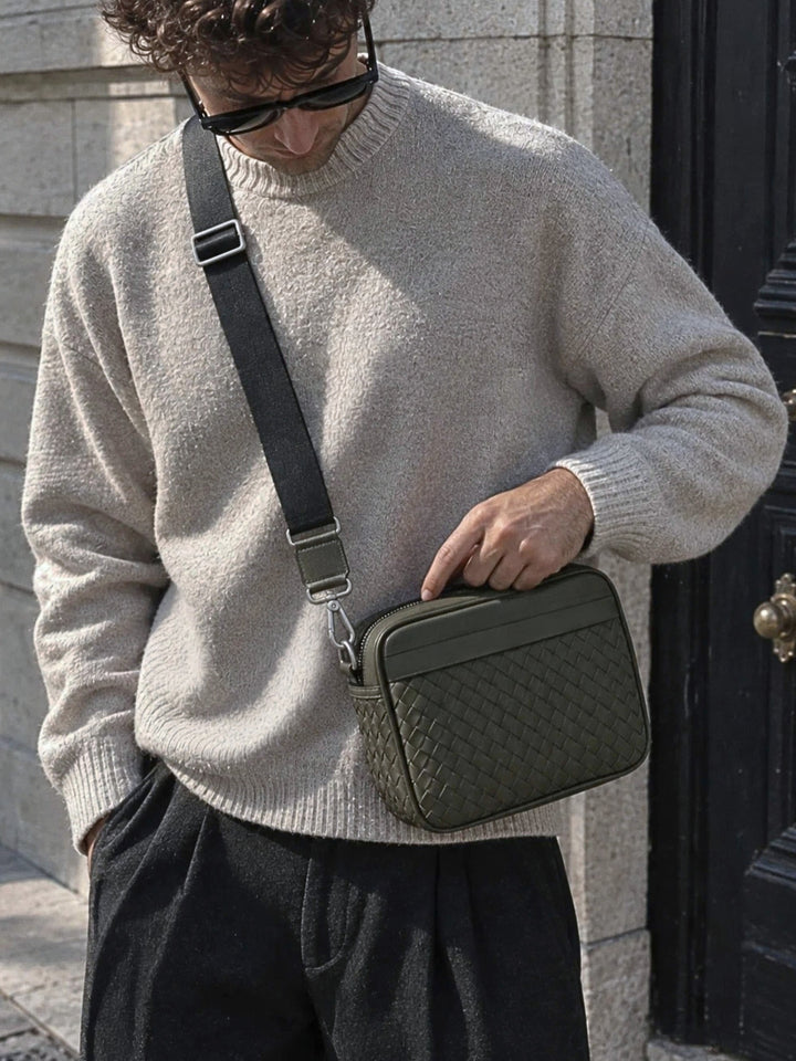 Sac bandoulière en cuir JUNO Medium - Olive
