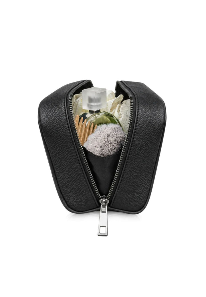 Trousse de toilette en cuir MIRA - Deep Black