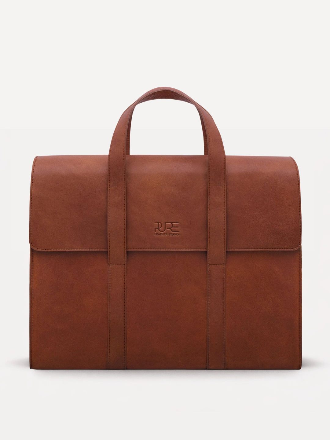 Aktentasche Leder LESATH in Cognac - hochwertige Herren Leder Aktentasche aus echtem Leder mit elegantem Design