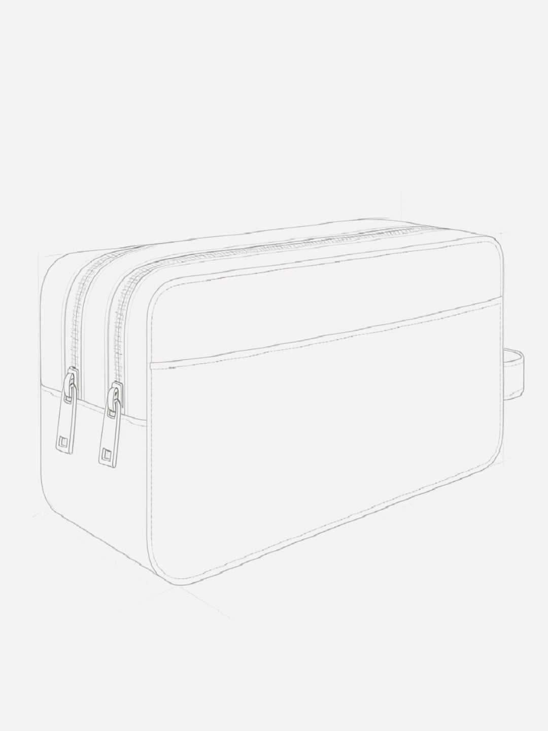 Seitenansicht des ATLAS Leder Kulturbeutels mit kompakter Form und geräumigem Innenraum