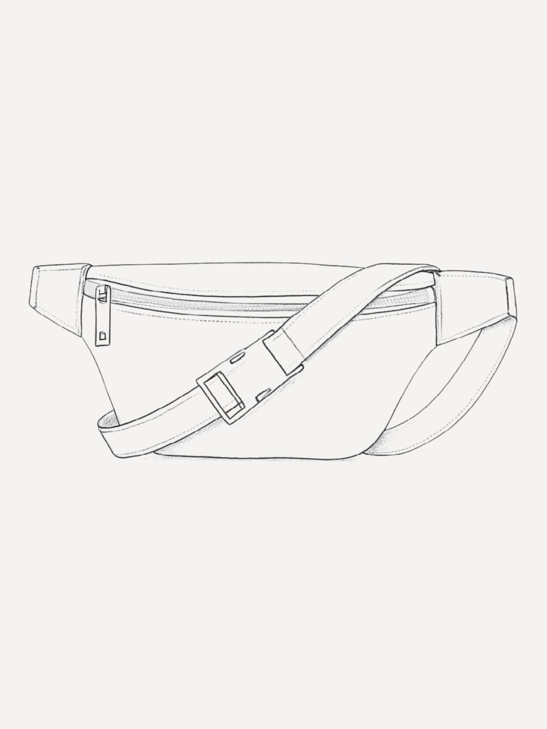 Minimalistische Leder Bauchtasche CAPH mit verstellbarem Gurt und Reißverschlussfach in moderner Crossbody-Form