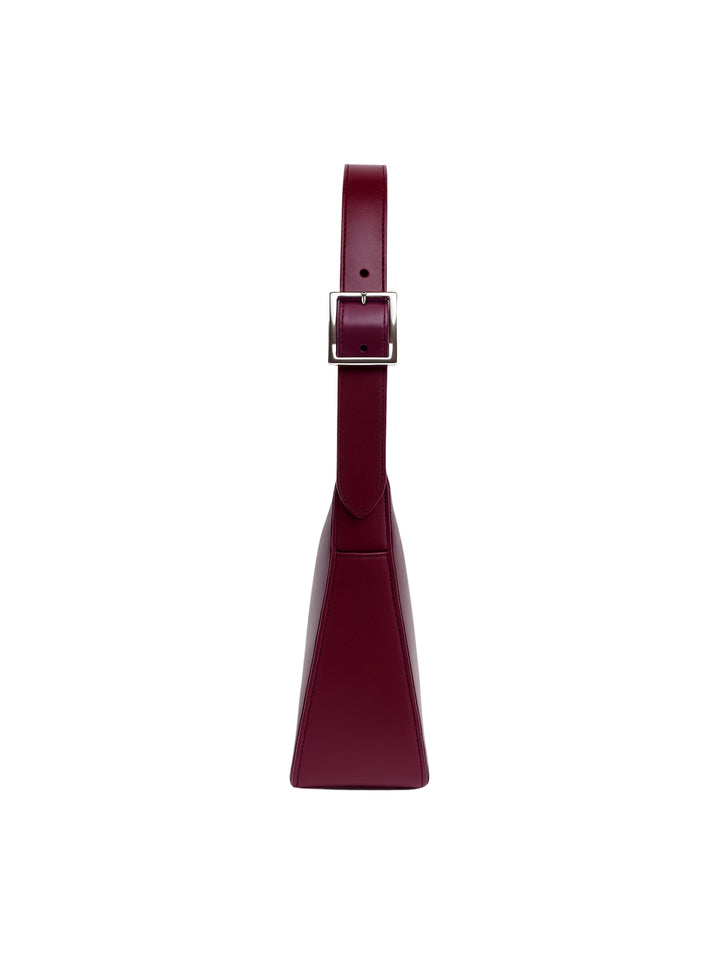 ELARA Schultertasche aus Leder - Merlot