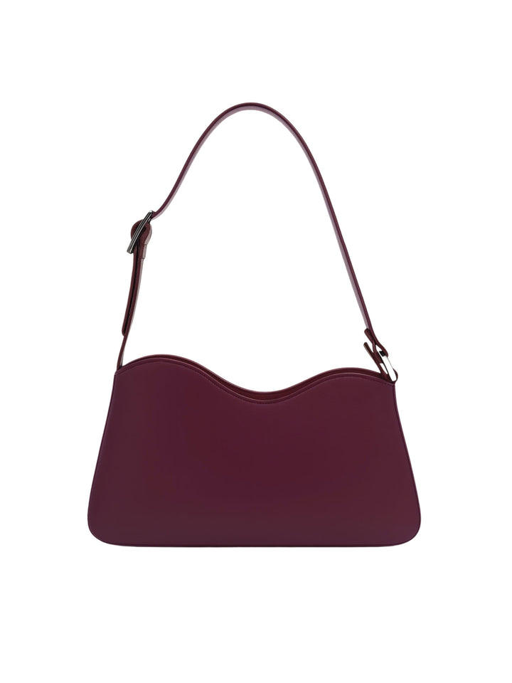 ELARA Schultertasche aus Leder - Merlot