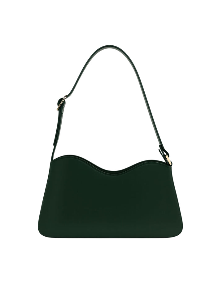 ELARA Schultertasche aus Leder- Forest Green