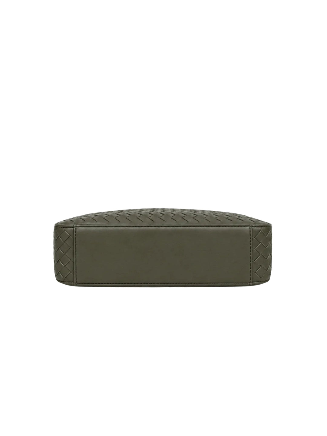 Kleine Crossbody Bag aus geflochtenem Leder in Olive