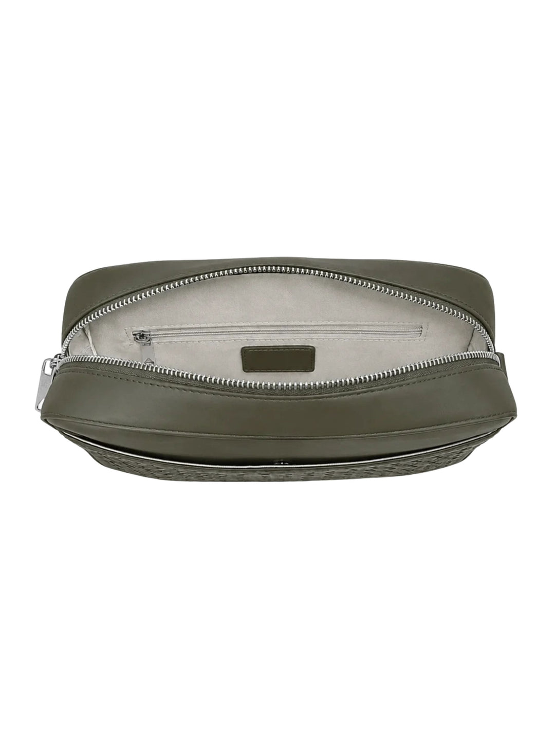Offene kleine Crossbody Bag aus geflochtenem Leder in Olive
