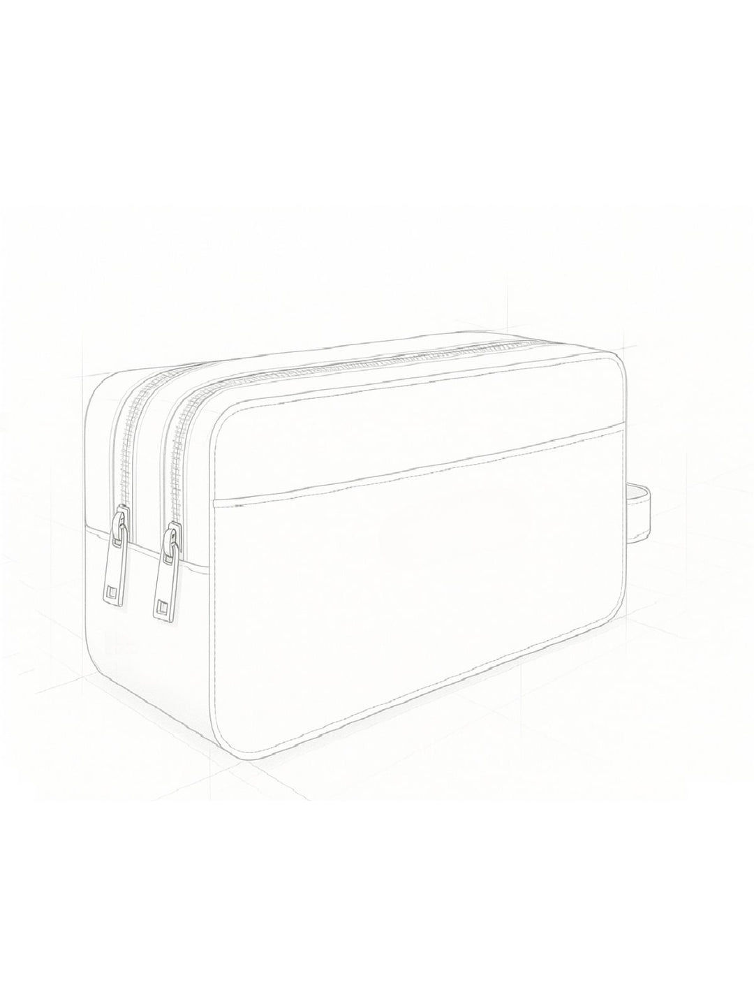 Skizze des Kulturbeutels Atlas mit zwei Hauptfächern.