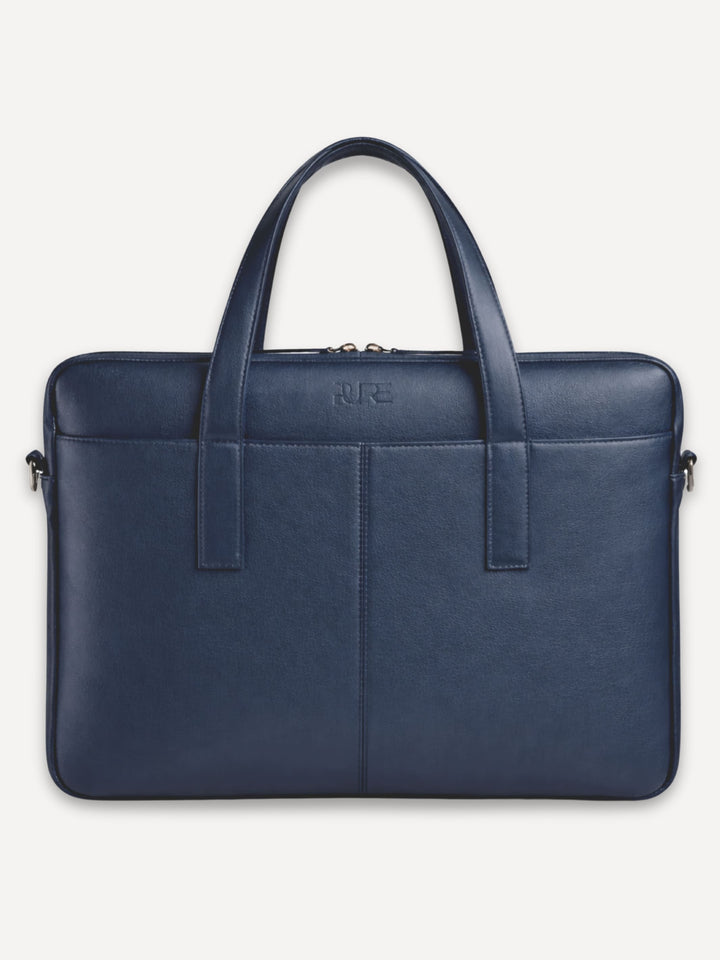 Bolso para portátil de piel CAPELLA Negro Medianoche