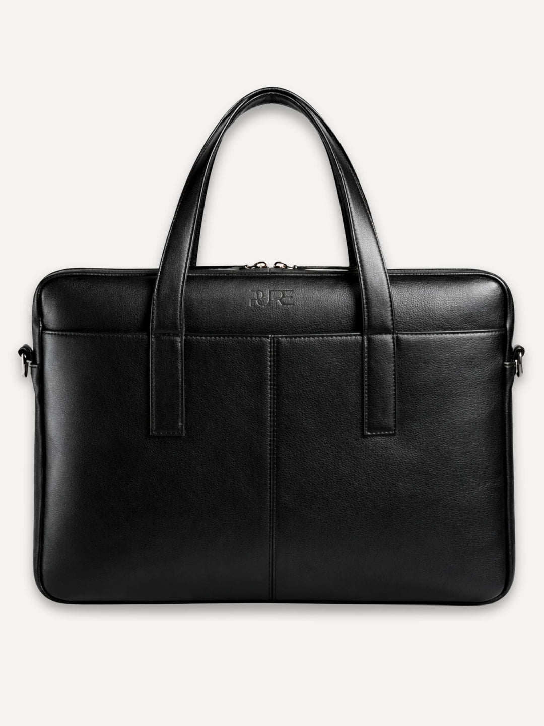 CAPELLA schwarze Laptoptasche aus Leder - elegante Business Tasche für Notebook und Arbeit
