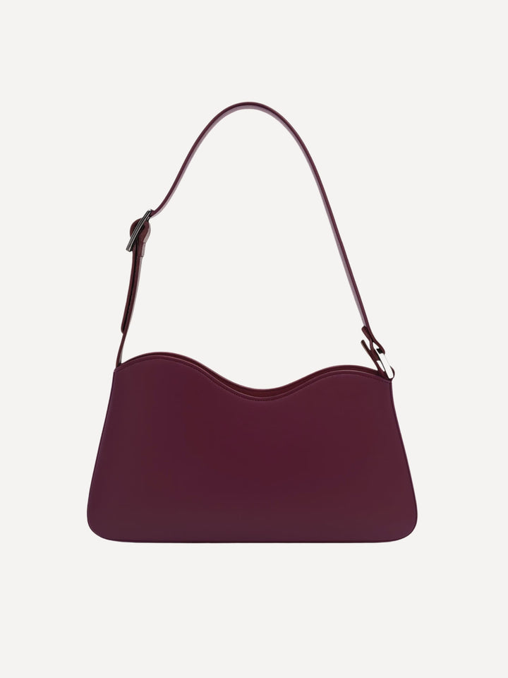 Schultertasche MILEVA aus Leder - Merlot